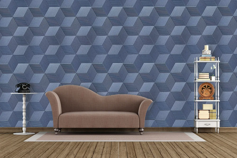 Linear Wood Deep Blue - 25/64&Quot; (10Mm) – 3D Acoustic Cork Wall Panels (Wlwobl10) Linear Wood Deep Blue 3D Acoustic Cork Sound Reduce Wall Tiles