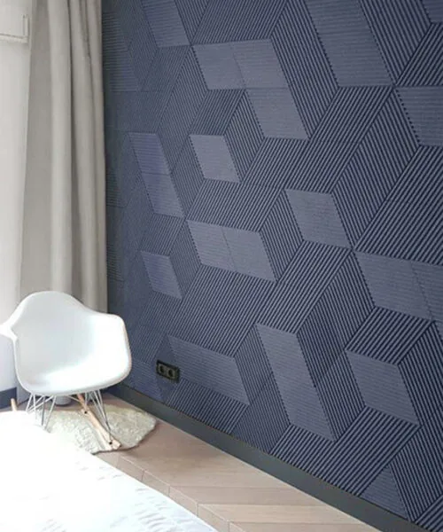 Linear Wood Deep Blue - 25/64&Quot; (10Mm) – 3D Acoustic Cork Wall Panels (Wlwobl10) Linear Wood Deep Blue – 25/64″ (10Mm) (Wall Tile) - Image 7