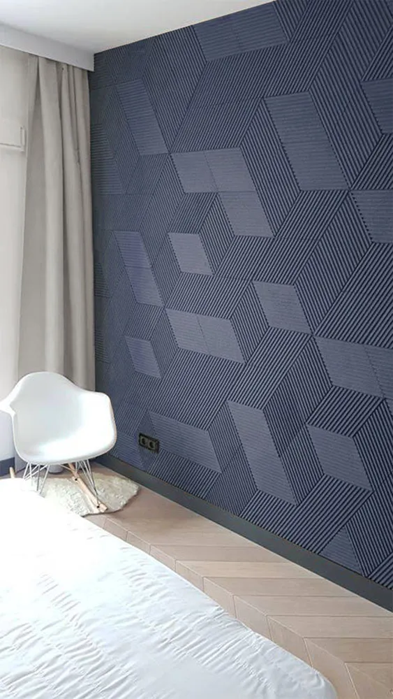 Linear Wood Deep Blue - 25/64&Quot; (10Mm) – 3D Acoustic Cork Wall Panels (Wlwobl10) Linear Wood Deep Blue – 25/64″ (10Mm) (Wall Tile) - Image 7