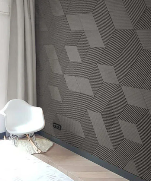 Linear Wood Grey - 25/64&Quot; (10Mm) - 3D Acoustic Cork Wall Panels (Wlwog10) Linear Wood Grey – 25/64″ (10Mm) (Wall Tile) - Image 3