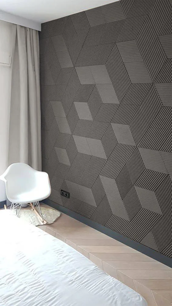 Linear Wood Grey - 25/64&Quot; (10Mm) - 3D Acoustic Cork Wall Panels (Wlwog10) Linear Wood Grey – 25/64″ (10Mm) (Wall Tile) - Image 3