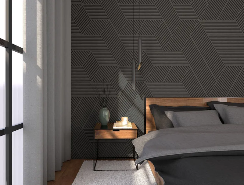 Linear Wood Grey - 25/64&Quot; (10Mm) - 3D Acoustic Cork Wall Panels (Wlwog10) Linear Wood Grey – 25/64″ (10Mm) (Wall Tile)