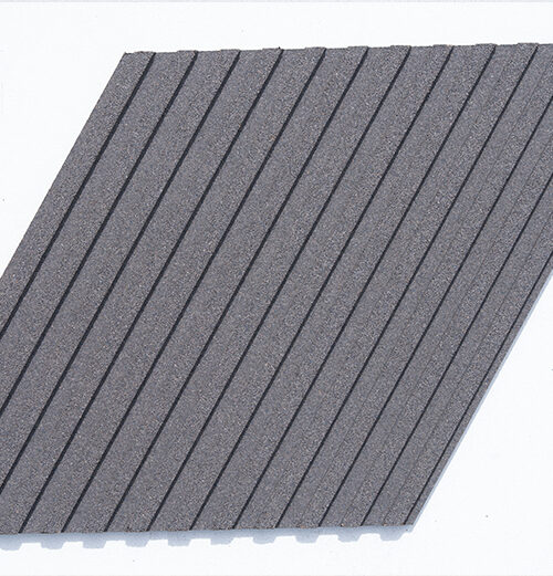 Linear wood grey 3d cork wall panel acoustic wall covering for home office.