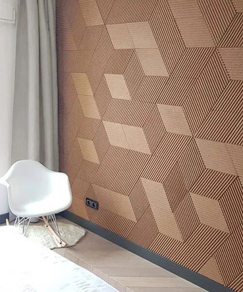 Linear Wood Natural - 25/64&Quot; (10Mm) – 3D Acoustic Cork Wall Panels (Wlwon10) Linear Wood Natural 3D Acoustic Cork Decorative Wall Panels Coverings