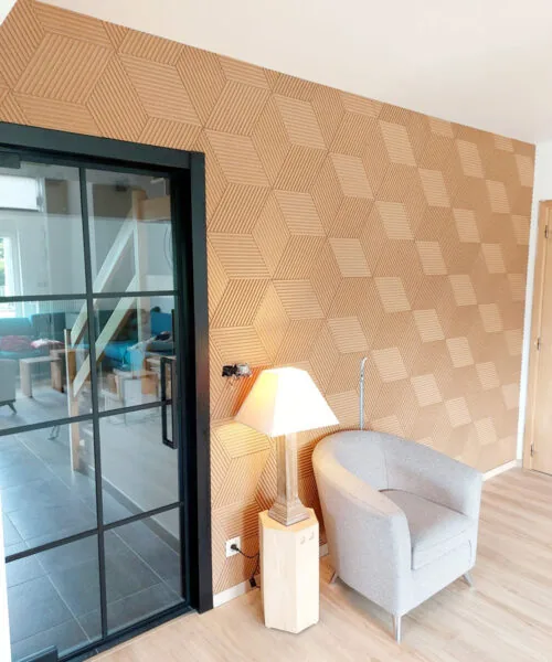 Linear Wood Natural - 25/64&Quot; (10Mm) – 3D Acoustic Cork Wall Panels (Wlwon10) Linear Wood Natural – 25/64″ (10Mm) (Wall Tile) - Image 11
