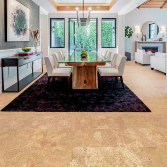 Floating cork flooring for quiet click-lock floors