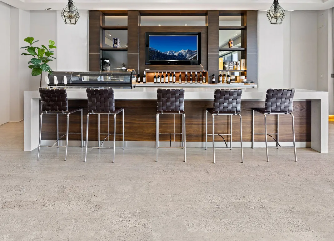 Mystic Vanilla - 7/16&Quot; (11Mm) - Swiss Real Cork Floating (Fmv11) Mystic Vanilla Swiss Cork Floating Flooring For Bar In Basement
