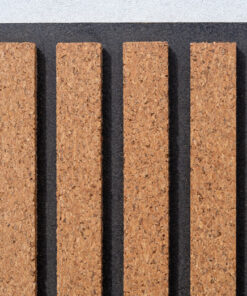 Slat Dark Natural 3D Acoustic Cork Wall Panel – Sound Absorbing Cork Wall Covering
