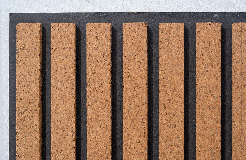 Slatwall Dark Natural 43/64” (17Mm) 3D Acoustic Cork Wall Panels Slat Dark Natural 3D Acoustic Cork Wall Panel – Sound Absorbing Cork Wall Covering