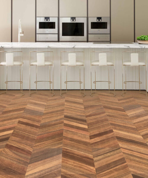 Noble Chevron Cork Floating Floor Sustainability Tiles