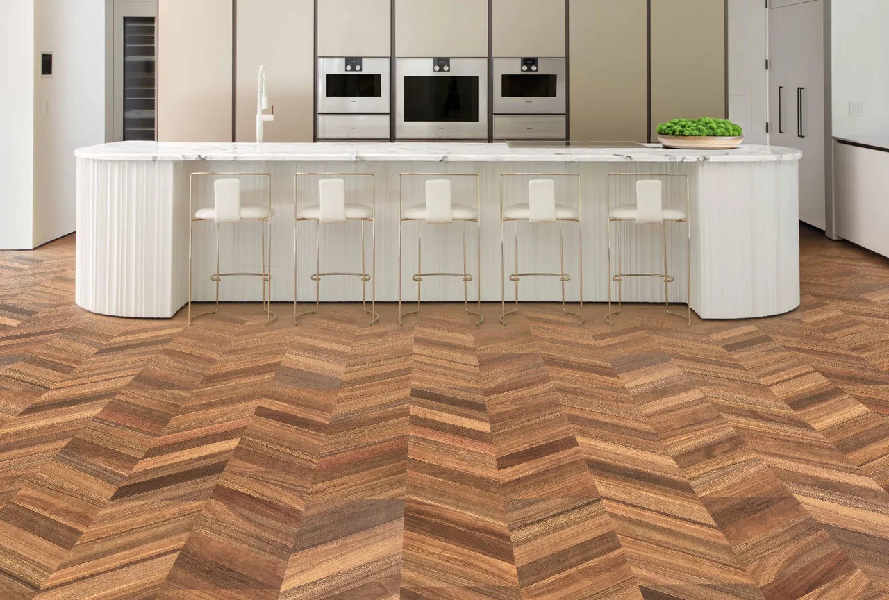 Noble Chevron Cork Floating Floor Sustainability Tiles