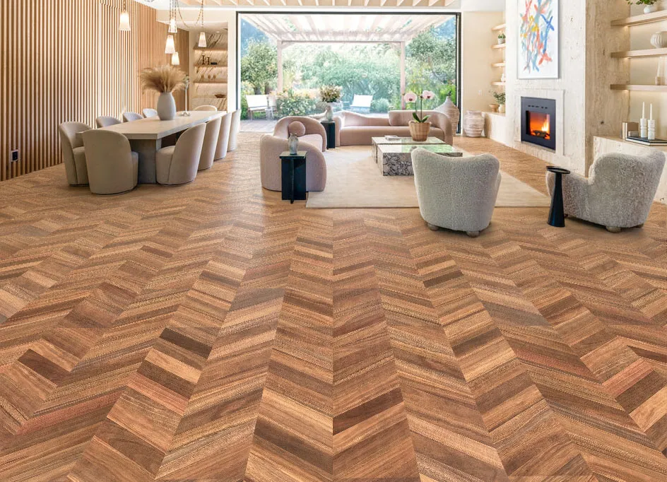 Noble Chevron Cork Floating Floor Traditional Interiors