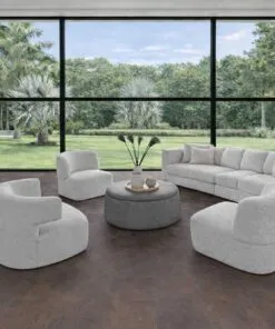 Onyx - 7/16&Quot; (11Mm) - Swiss Real Cork Floating (Fox11) Bright Living Room With Large Windows And Onxy Swiss Cork Flooring, Modern Eco-Friendly Cork Flooring.