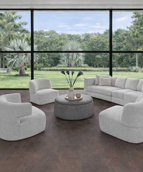 Onyx - 7/16&Quot; (11Mm) - Swiss Real Cork Floating (Fox11) Bright Living Room With Large Windows And Onxy Swiss Cork Flooring, Modern Eco-Friendly Cork Flooring.