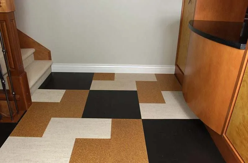 Parquet Flooring Forna Cork Jet Black Golden Beach Bleached Birch