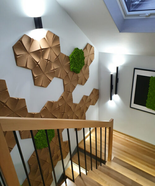 Petal Natural 3D Acoustic Cork Decorative Wall Panels Treatment Stairs