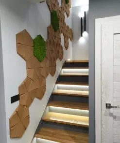 Petal Natural 3D Acoustic Cork Decorative Wall Panels Treatment Tiles Stair Way