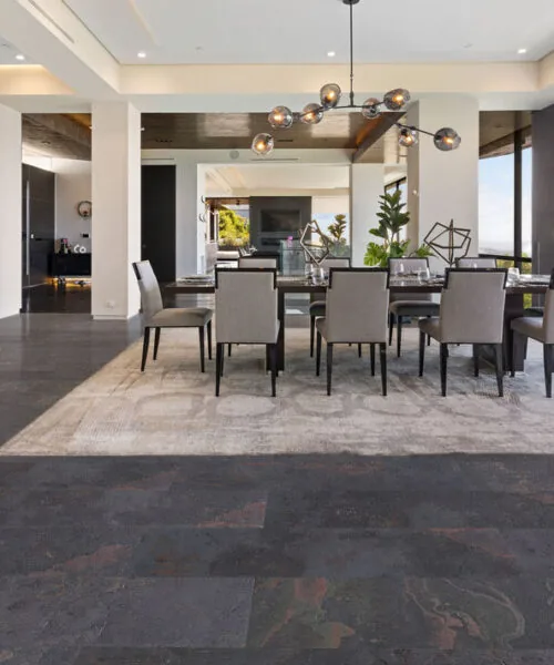 Rainbow Slate - 7/16&Quot; (11Mm) - Swiss Real Stone (Rrain11) Rainbow Slate Real Stone Flooring – Contemporary Luxury Interior With Panoramic Views