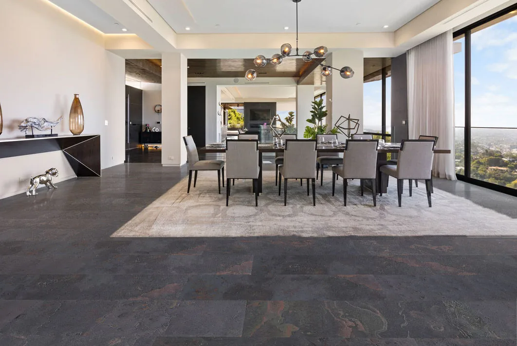 Rainbow Slate - 7/16&Quot; (11Mm) - Swiss Real Stone (Rrain11) Rainbow Slate Real Stone Flooring – Contemporary Luxury Interior With Panoramic Views