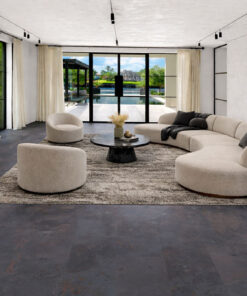 Rainbow Slate - 7/16&Quot; (11Mm) - Swiss Real Stone (Rrain11) Rainbow Slate Real Stone Flooring – Luxury Living Room With Modern Seating And Scenic View
