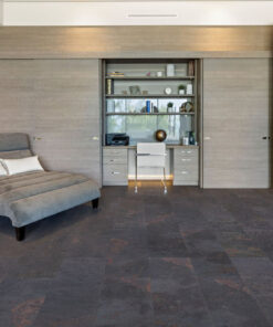 Rainbow Slate - 7/16&Quot; (11Mm) - Swiss Real Stone (Rrain11) Rainbow Slate Real Stone Flooring – Modern Bedroom Interior With Built-In Workspace