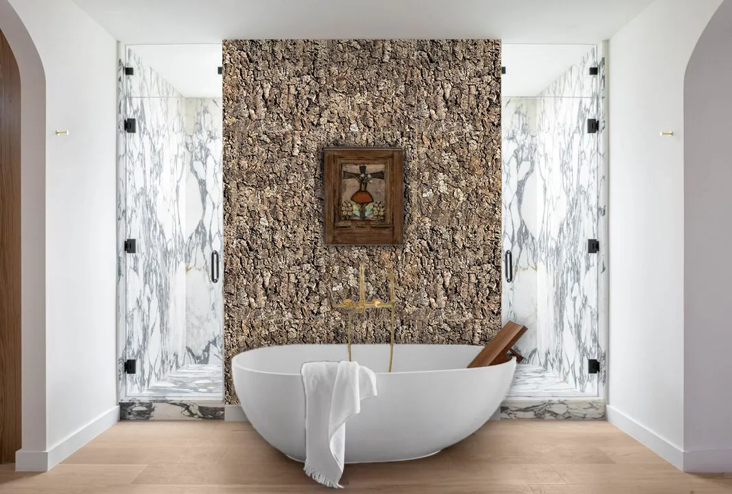 Roccia Hdf - 1 7/64&Quot;(28Mm) - Cork Wall Panels (Wrocc28) Roccia Bathroom Acoustic Cork Accent Wall Solutions Eco-Friendly