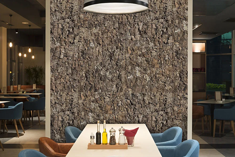 Roccia Hdf - 1 7/64&Quot;(28Mm) - Cork Wall Panels (Wrocc28) Roccia Eco Acoustic Cork Wall Panel For Restaurant