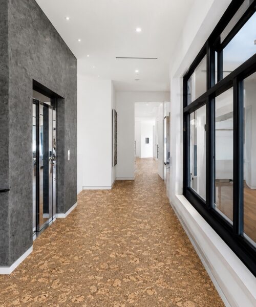rococo cork floor multi family building hallway elevated idea