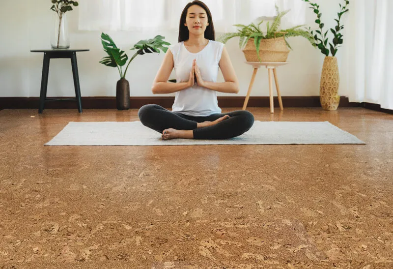 Yoga Flooring, Fitness Flooring And Cork Flooring Salami Cork Floor Best Yoga Meditation Floor Options Warm