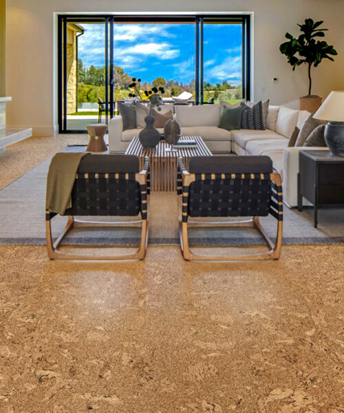 salami cork floor family room luxury home fireplace