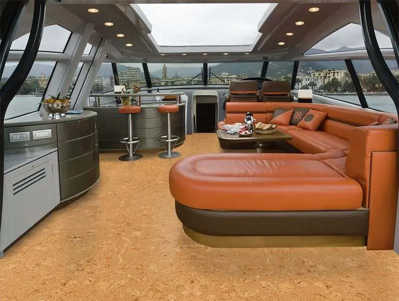 Salami Cork Tiles Forna Luxury Yacht Flooring Boatyard Boat