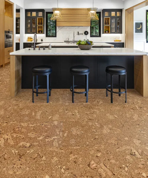 Salami Warm Confortable Cork Kitchen Floor Natural Color