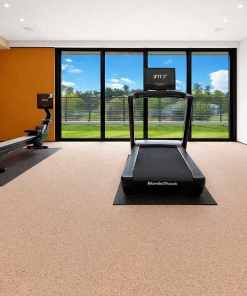 Seaside - 7/16&Quot; (11Mm) - Swiss Real Cork Floating (Fsea11) Home Gym With Seaside Cork Flooring Providing Cushioned Comfort And Durability Under Exercise Equipment.
