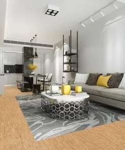 Silver Birch Cork Floor Modern Living Room