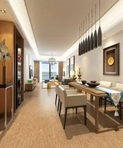 Silver Birch Cork Flooring Modern Living Room