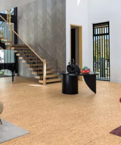 Silver Birch Forna Cork Flooring Tiles Modern House Design Noise Reduction Insulation