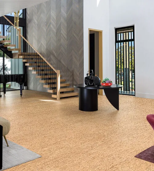Silver Birch Forna Cork Flooring Tiles Modern House Design Noise Reduction Insulation