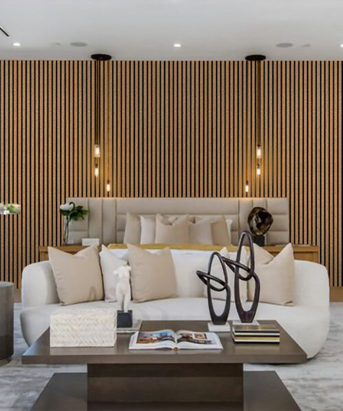 Slat Dark Natural - 43/64&Quot; (17Mm) - 3D Cork Wall Panels (Wsdn17) Slat Dark Natural 3D Acoustic Soundproofing Wall Panels