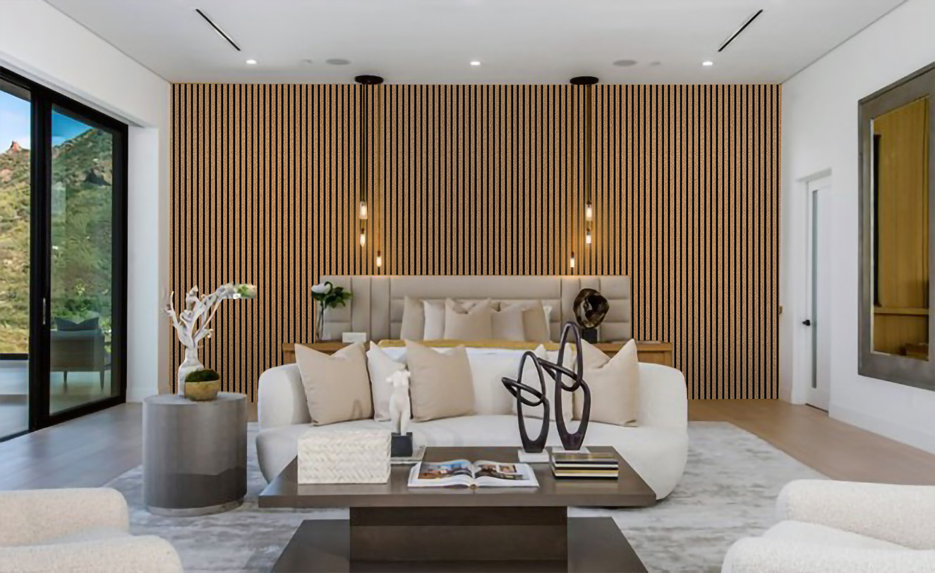 Slat Dark Natural - 43/64&Quot; (17Mm) - 3D Cork Wall Panels (Wsdn17) Slat Dark Natural 3D Acoustic Soundproofing Wall Panels