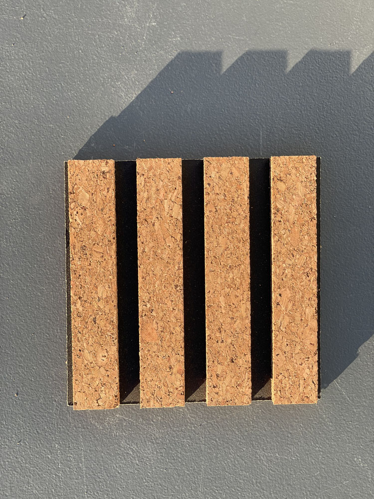 Slat Dark Natural - 43/64&Quot; (17Mm) - 3D Cork Wall Panels (Wsdn17) Slat Dark Natural – 43/64″ (17Mm) (3D Panel)
