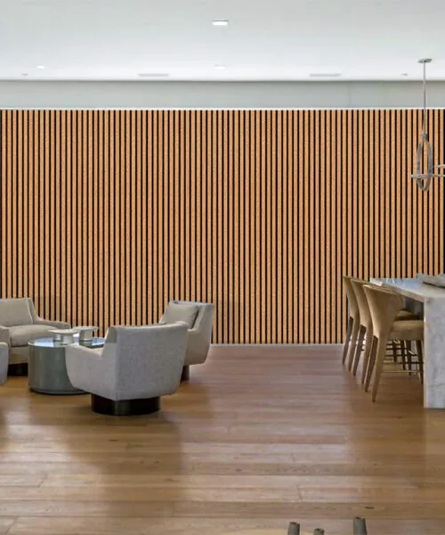 Slat Dark Natural Cork 3D Acoustic Treatment Wall Panels