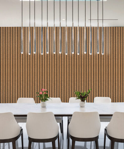 Slat Dark Natural - 43/64&Quot; (17Mm) - 3D Cork Wall Panels (Wsdn17) Slat Dark Natural Cork 3D Acoustic Wall Architectural Sound Diffusion Panels
