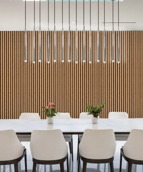 Slat Dark Natural Cork 3D Acoustic Wall Architectural Sound Diffusion Panels