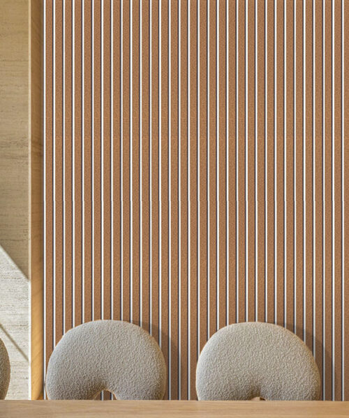 Slat White Natural 43/64_ (17Mm) 3D Acoustic Cork Wall Panels (Wswn17) Slat White Natural 3D Acoustic Cork Wall Panels Biodegradable