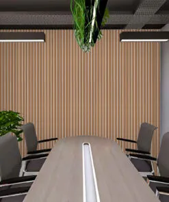 Slat White Natural 3D Acoustic Office Cork Wall Panels