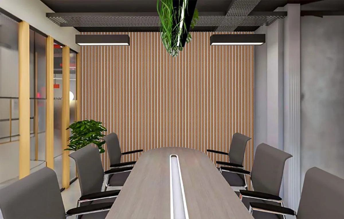 Slat White Natural 43/64_ (17Mm) 3D Acoustic Cork Wall Panels (Wswn17) Slat White Natural 3D Acoustic Office Cork Wall Panels