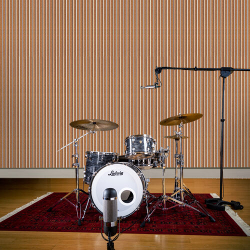 slat white natural 3D acoustic sound studio treatment cork wall panels