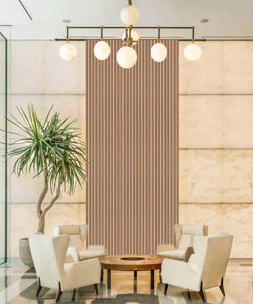 Slat White Natural Acoustic Cork Wall Panels Hotel
