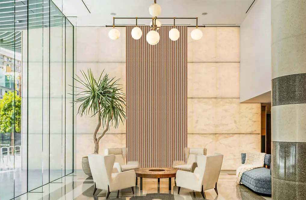 Slat White Natural 43/64_ (17Mm) 3D Acoustic Cork Wall Panels (Wswn17) Slat White Natural Acoustic Cork Wall Panels Hotel