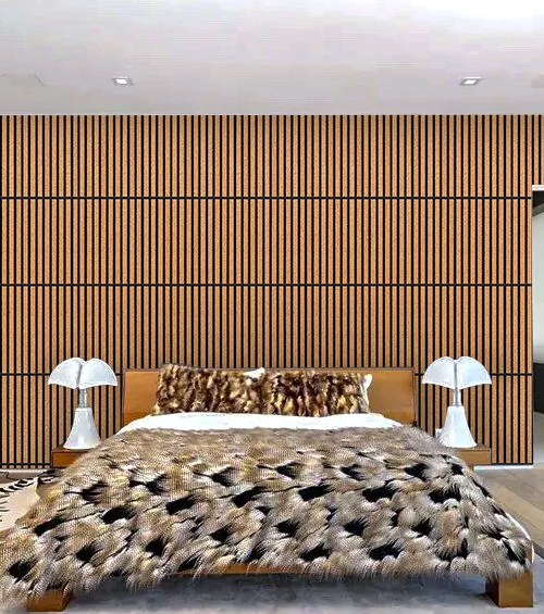 Slatwall Dark Natural 43/64” (17Mm) 3D Acoustic Cork Wall Panels Slatwall Dark Natural Cork Wall Panels Green Soundproofing Solutions Eco-Friendly Options